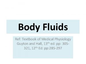 Body Fluids Ref Textbook of Medical Physiology Guyton