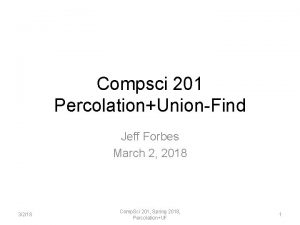 Compsci 201 PercolationUnionFind Jeff Forbes March 2 2018