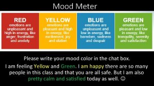 Mood Meter Please write your mood color in