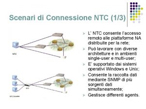 Scenari di Connessione NTC 13 L NTC consente
