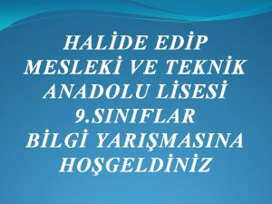 HALDE EDP MESLEK VE TEKNK ANADOLU LSES 9