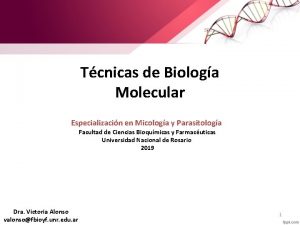 Tcnicas de Biologa Molecular Especializacin en Micologa y
