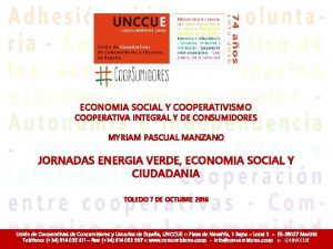 ECONOMIA SOCIAL Y COOPERATIVISMO COOPERATIVA INTEGRAL Y DE