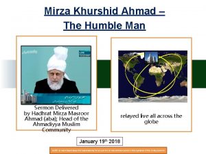 Mirza Khurshid Ahmad The Humble Man Sermon Delivered