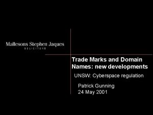 Trade Marks and Domain Names new developments UNSW