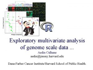 Exploratory multivariate analysis of genome scale data Aedn