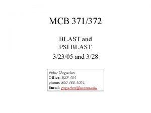 MCB 371372 BLAST and PSI BLAST 32305 and