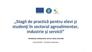 Stagii de practic pentru elevi i studeni n