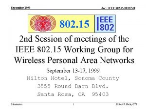 September 1999 doc IEEE 802 15 99055 r