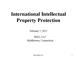 International Intellectual Property Protection February 7 2015 MKG