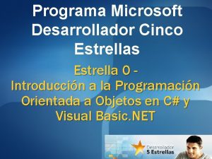 Programa Microsoft Desarrollador Cinco Estrellas Estrella 0 Introduccin