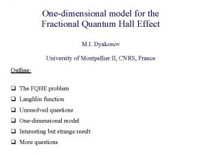 Onedimensional model for the Fractional Quantum Hall Effect