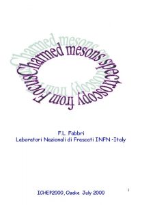 F L Fabbri Laboratori Nazionali di Frascati INFN
