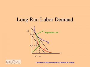 Long Run Labor Demand Lectures in MicroeconomicsCharles W