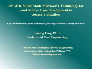 915 MHz Single Mode Microwave Technology for Food