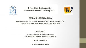 Universidad de Guayaquil Facultad de Ciencias Psicolgicas TRABAJO