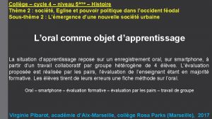 Collge cycle 4 niveau 5me Histoire Thme 2