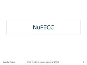 Nu PECC Guenther Rosner IUPAP WG 9 Symposium