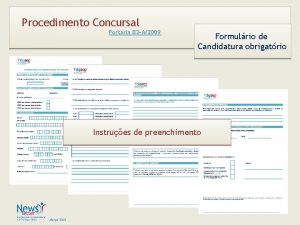 Procedimento Concursal Portaria 83 A2009 Formulrio de Candidatura