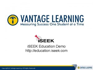 i SEEK Education Demo http education iseek com