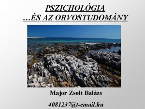 PSZICHOLGIA S AZ ORVOSTUDOMNY Major Zsolt Balzs 4081237temail
