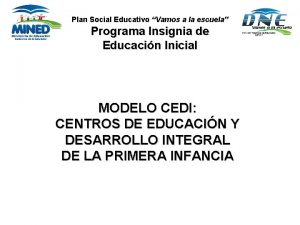 Plan Social Educativo Vamos a la escuela Programa