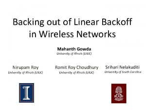 Backing out of Linear Backoff in Wireless Networks