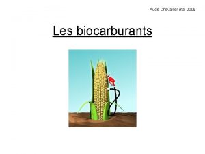 Aude Chevallier mai 2005 Les biocarburants Dfinition Aude