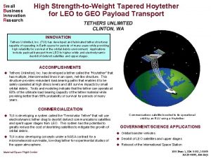 Small Business Innovation Research High StrengthtoWeight Tapered Hoytether