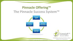 Pinnacle Offering The Pinnacle Success System Copyright 2015