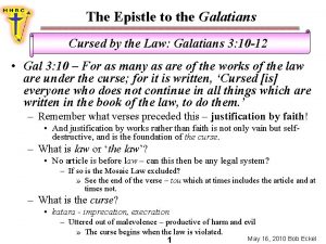 The Epistle to the Galatians Cursed by the