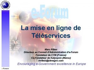 La mise en ligne de Tlservices Marc Ribes