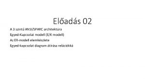 Elads 02 A 3 szint ANSISPARC architektra EgyedKapcsolat