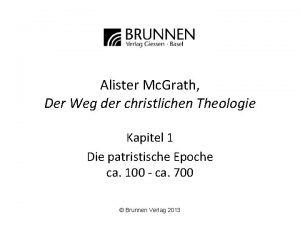 Alister Mc Grath Der Weg der christlichen Theologie