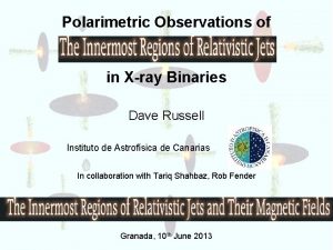 Polarimetric Observations of in Xray Binaries Dave Russell