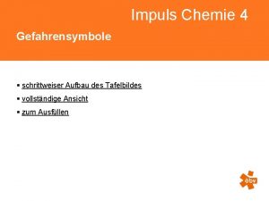 Impuls Chemie 4 Gefahrensymbole schrittweiser Aufbau des Tafelbildes