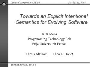 00 Doctoral Symposium ASE 98 October 13 1998