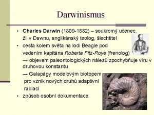 Darwinismus Charles Darwin 1809 1882 soukrom uenec il