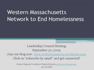 Western Massachusetts Network to End Homelessness Leadership Council