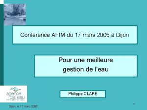 Confrence AFIM du 17 mars 2005 Dijon Pour