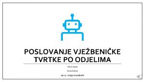 POSLOVANJE VJEBENIKE TVRTKE PO ODJELIMA etvrti razred Ekonomistica