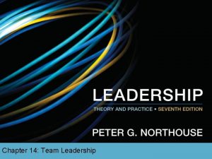 Chapter 14 Team Leadership Overview Team Leadership Perspective