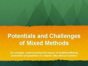 Potentials and Challenges of Mixed Methods An example