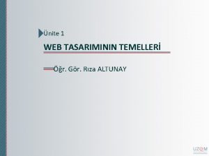 nite 1 WEB TASARIMININ TEMELLER r Gr Rza