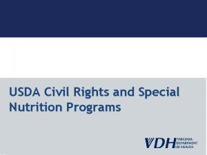 USDA Civil Rights and Special Nutrition Programs Training