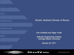 BOXES Abstract Domain of Boxes Arie Gurfinkel and
