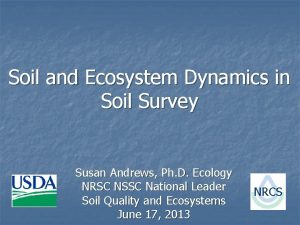 Soil and Ecosystem Dynamics in Soil Survey Susan