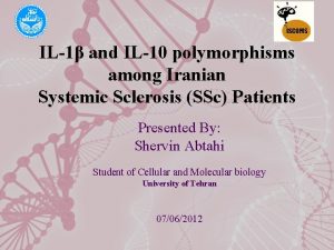 IL1 and IL10 polymorphisms among Iranian Systemic Sclerosis