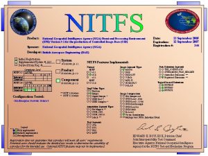 Product National GeospatialIntelligence Agency NGA Frontend Processing Environment