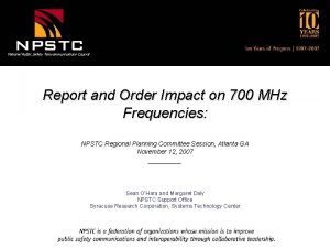 National Public Safety Telecommunications Council Report and Order